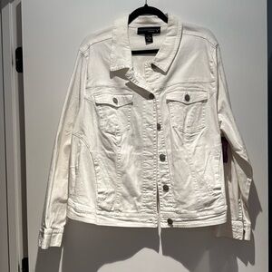 Venezia White Denim Jacket with Pockets - Size 26